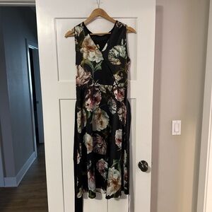 W by Worth Floral Sleeveless Dress - Black and Pink